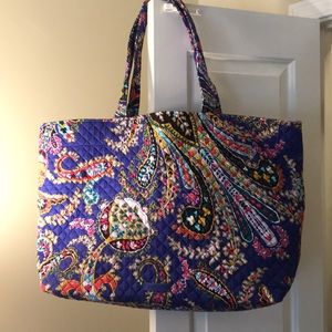 Oversized Vera Bradley tote in purple paisley
